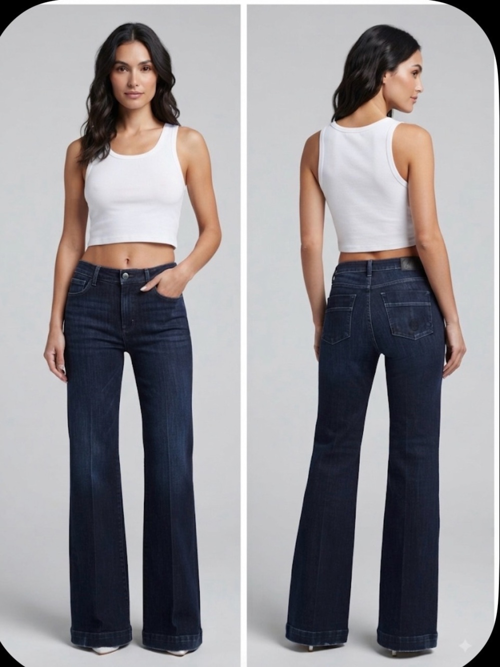 Vizcaino Dark Wash Wide Leg Flare Jeans Handcrafted USA Style WH125-300 Size 32